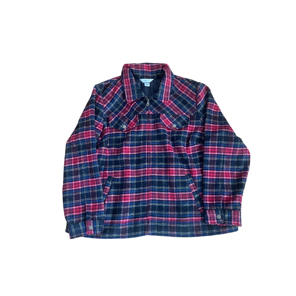 CJ Banks Wool Plaid Jacket Women 1X #0347